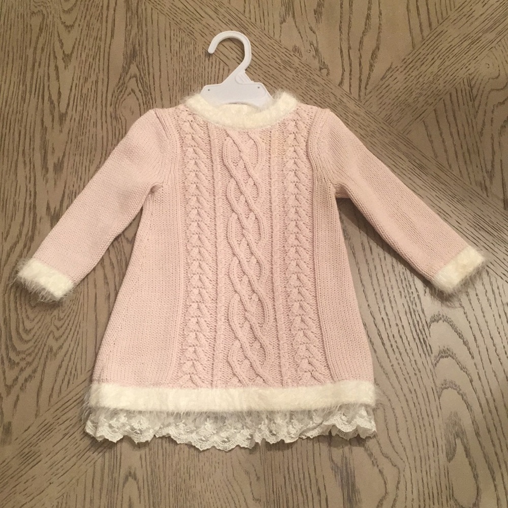 Baby Pink Maggie & Zoe knit Sweater Dress-Sz 6-9mo